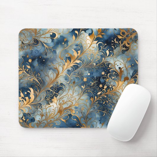 Abstraktes Blau und Golden Mousepad (Mit Mouse)