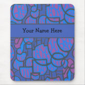 Abstraktes Blau und Magenta Mousepad (Vorne)