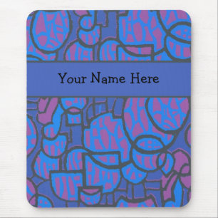 Abstraktes Blau und Magenta Mousepad