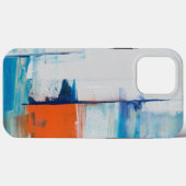 Abstraktes Blau und Orange Moderne Kunst Case-Mate iPhone Hülle (Rückseite (Horizontal))