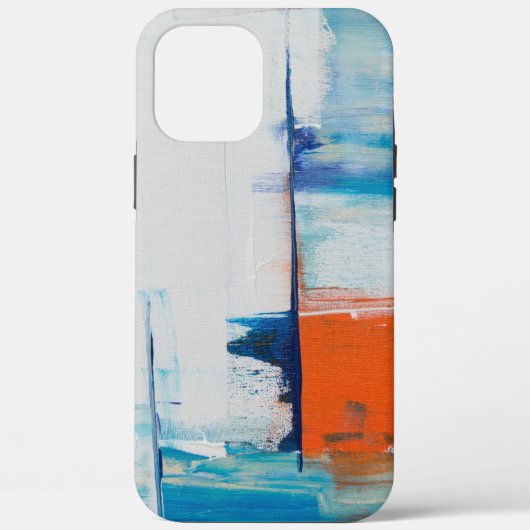 Abstraktes Blau und Orange Moderne Kunst Case-Mate iPhone Hülle (Rückseite)