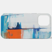 Abstraktes Blau und Orange Moderne Kunst Case-Mate iPhone Hülle (Rückseite (Horizontal))