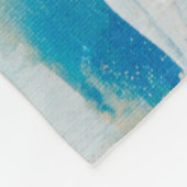 Abstraktes Blau und Orange Moderne Kunst Fleecedecke (Ecke)