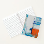 Abstraktes Blau und Orange Moderne Kunst Notizblock (Innenseite)