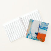 Abstraktes Blau und Orange Moderne Kunst Notizblock (Innenseite)