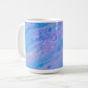 Abstraktes Blau und Rosa Bubbly Meerjungfrau Kaffeetasse