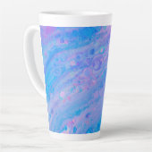 Abstraktes Blau und Rosa Bubbly Meerjungfrau Milchtasse (Linke Ecke)