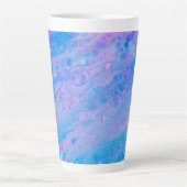 Abstraktes Blau und Rosa Bubbly Meerjungfrau Milchtasse (Vorderseite)