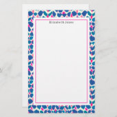 Abstraktes Blau- und rosa Punktmuster Briefpapier (Vorne/Hinten)