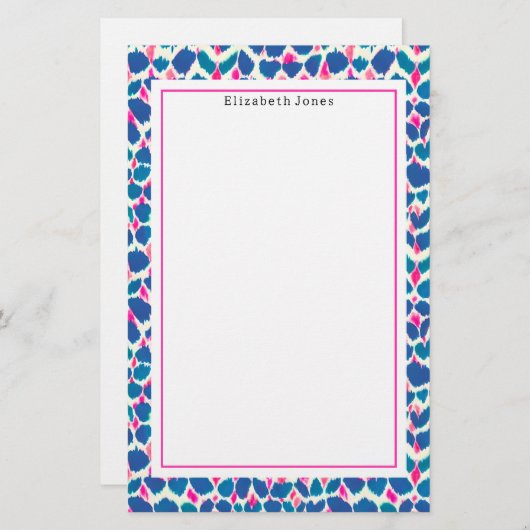 Abstraktes Blau- und rosa Punktmuster Briefpapier (Vorne/Hinten)