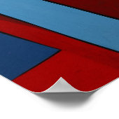 Abstraktes Blau und Rotes Gesicht Kunst Poster (Ecke)