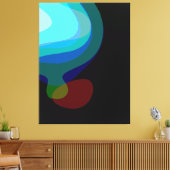 Abstraktes Blau und Schwarz Art 915 Leinwanddruck (Insitu (Wohnzimmer))