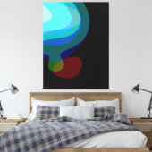 Abstraktes Blau und Schwarz Art 915 Leinwanddruck (Insitu (Schlafzimmer))