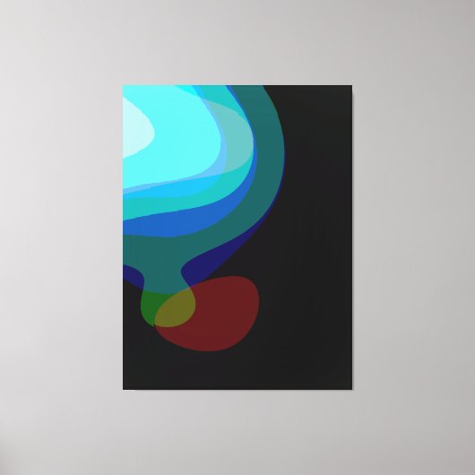 Abstraktes Blau und Schwarz Art 915 Leinwanddruck (Vorderseite)