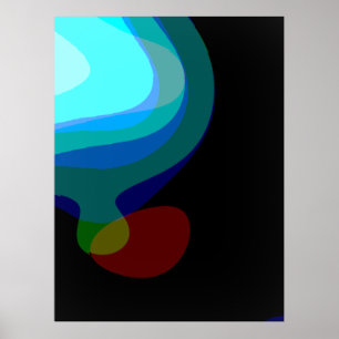 Abstraktes Blau und Schwarz Art 915 Poster