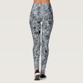 Abstraktes Blau- und Schwarz-Muster Leggings (Rückseite)