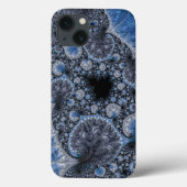 Abstraktes Blau und Schwarzes Fraktal Case-Mate iPhone Hülle (Rückseite)