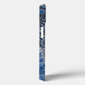 Abstraktes Blau und Schwarzes Fraktal Case-Mate iPhone Hülle (Rückseite / Rechts)