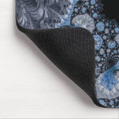 Abstraktes Blau und Schwarzes Fraktal Mousepad (Ecke)