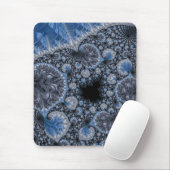 Abstraktes Blau und Schwarzes Fraktal Mousepad (Mit Mouse)