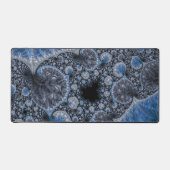 Abstraktes Blau und Schwarzes Fraktal Schreibtischunterlage (Vorderseite)