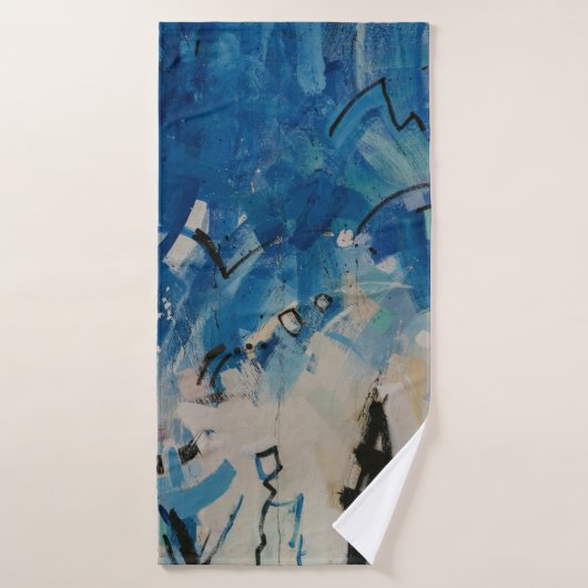Abstraktes Blau-Weiß-Bild Badehandtuch (Badehandtuch)