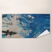 Abstraktes Blau-Weiß-Bild Badehandtuch (Badehandtuch)