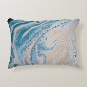 Abstraktes Blau-Weiß-Bild Dekokissen