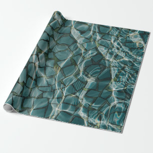 Abstraktes Blau-Weiß-Bild Geschenkpapier