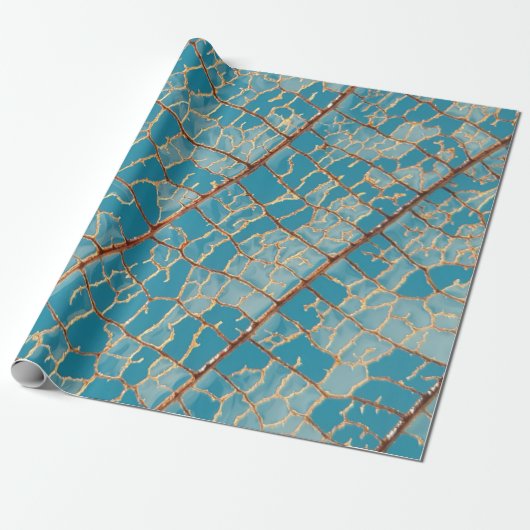 Abstraktes Blau-Weiß-Bild Geschenkpapier (Ungerollt)