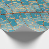 Abstraktes Blau-Weiß-Bild Geschenkpapier (Ecke)