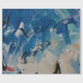 Abstraktes Blau-Weiß-Bild Geschenkpapier (Flach)