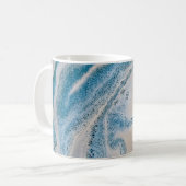 Abstraktes Blau-Weiß-Bild Kaffeetasse (Vorderseite Links)