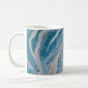 Abstraktes Blau-Weiß-Bild Kaffeetasse