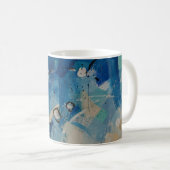 Abstraktes Blau-Weiß-Bild Kaffeetasse (VorderseiteRechts)