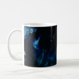 Abstraktes Blau-Weiß-Bild Kaffeetasse