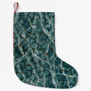 Abstraktes Blau-Weiß-Bild Kleiner Weihnachtsstrumpf