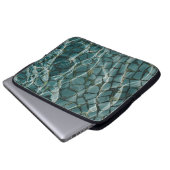 Abstraktes Blau-Weiß-Bild Laptopschutzhülle (Vorne Knopf)