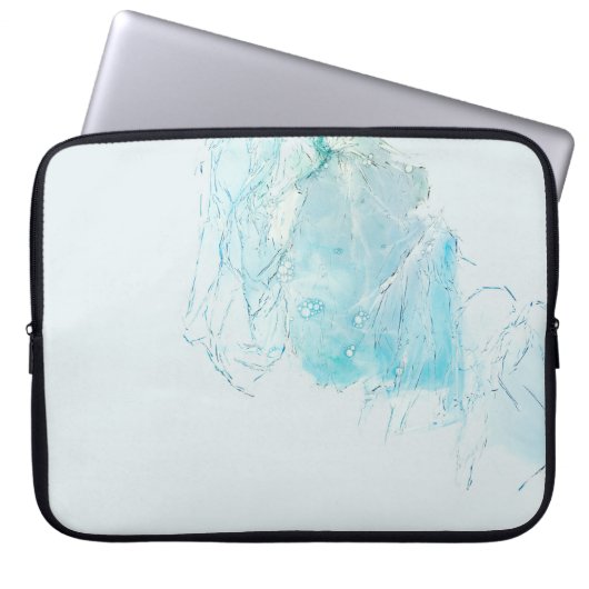 Abstraktes Blau-Weiß-Bild Laptopschutzhülle (Vorderseite)