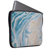 Abstraktes Blau-Weiß-Bild Laptopschutzhülle (Vorne Rechts)