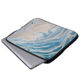 Abstraktes Blau-Weiß-Bild Laptopschutzhülle (Vorne Knopf)