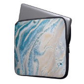 Abstraktes Blau-Weiß-Bild Laptopschutzhülle (Vorderseite Links)