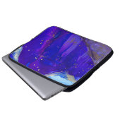 Abstraktes Blau-Weiß-Bild Laptopschutzhülle (Vorne Knopf)