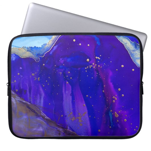 Abstraktes Blau-Weiß-Bild Laptopschutzhülle (Vorderseite)