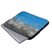 Abstraktes Blau-Weiß-Bild Laptopschutzhülle (Vorne Knopf)
