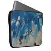 Abstraktes Blau-Weiß-Bild Laptopschutzhülle (Vorne Rechts)