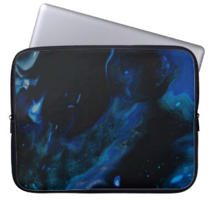 Abstraktes Blau-Weiß-Bild Laptopschutzhülle