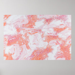 Abstraktes Blau-Weiß-Bild Poster