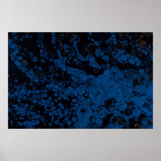 Abstraktes Blau-Weiß-Bild Poster (Vorne)