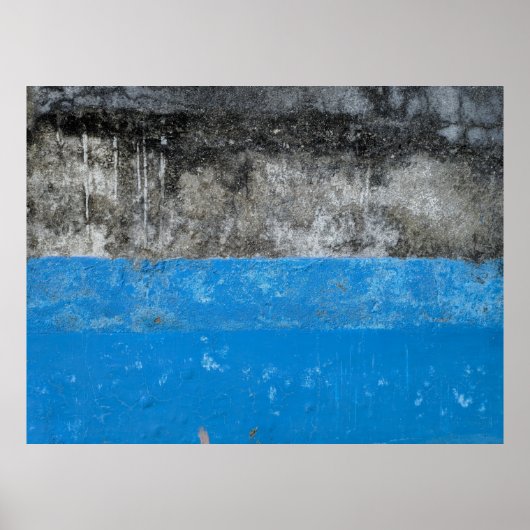 Abstraktes Blau-Weiß-Bild Poster (Vorne)